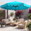 Parasol de patio 10 pi avec réglage de l'inclinaison de la manivelle et volants avec dessus ventilé et 8 nervures-961065343