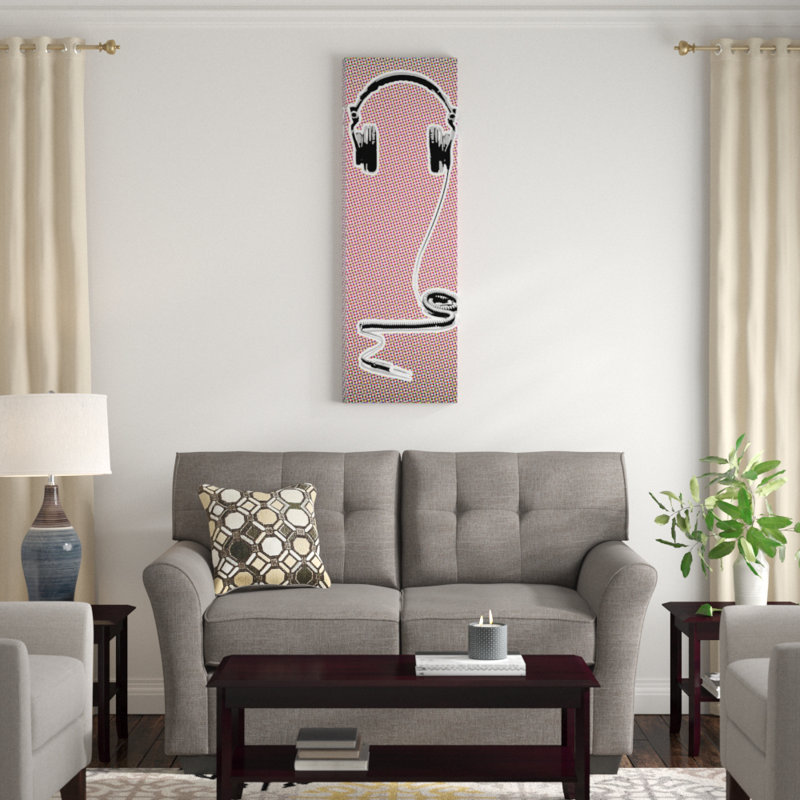«Headphones», reproduction d'impression sur toile, H 48 po x l 16 po x P 1,5 po, Toile tendue