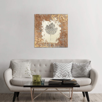 Gilded Leaf 1 Piece Wrapped Canvas Wall Art