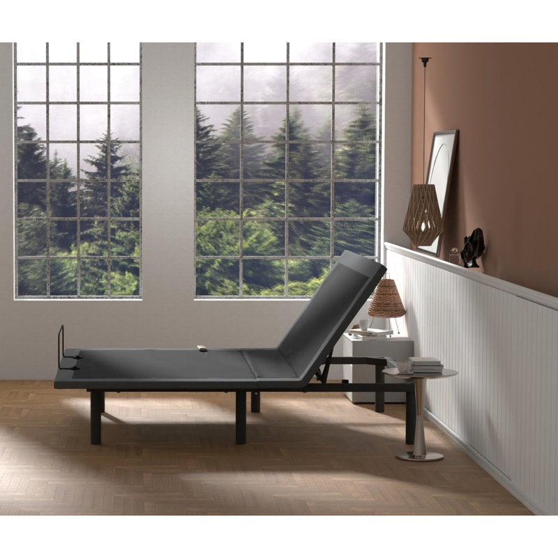 Btx4 Flex Head Adjustable Bed - And Foot Adjustable, Wireless Remote, Plywood Deck, 77.36 In. D X 81.13 W 13.64 H, Black + Grey King Base No Tools Needed, Depth, Width, Height,