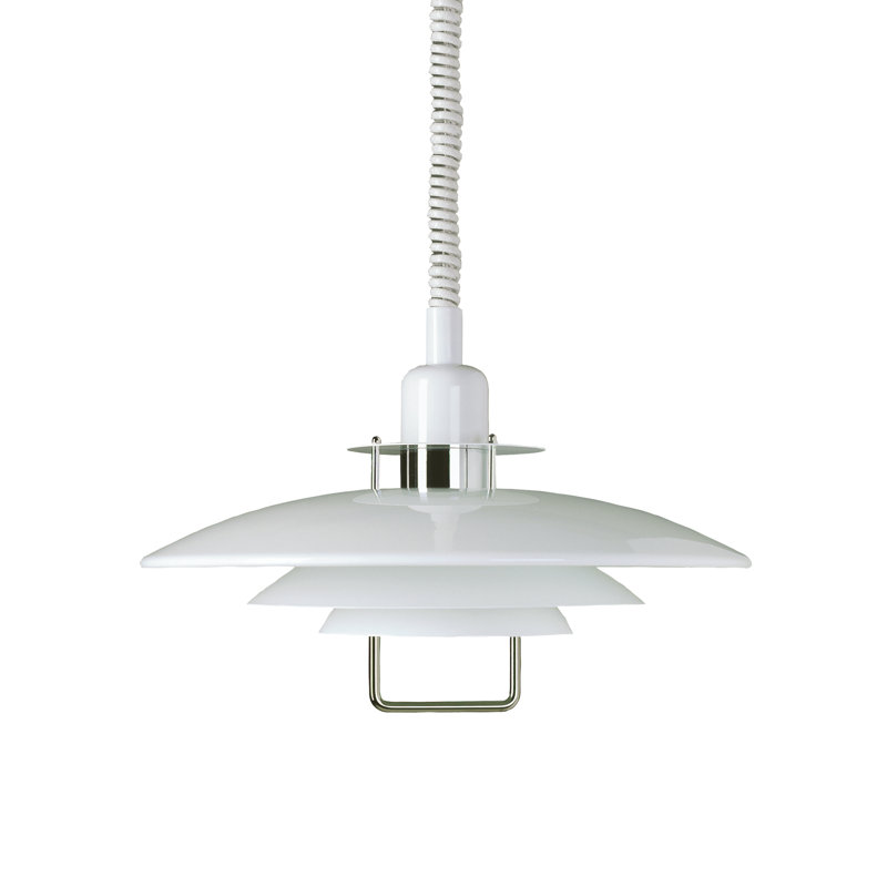 Primus 1 - Light Dome Pendant, White/Chrome, 20.4cm H x 43cm W x 43cm D