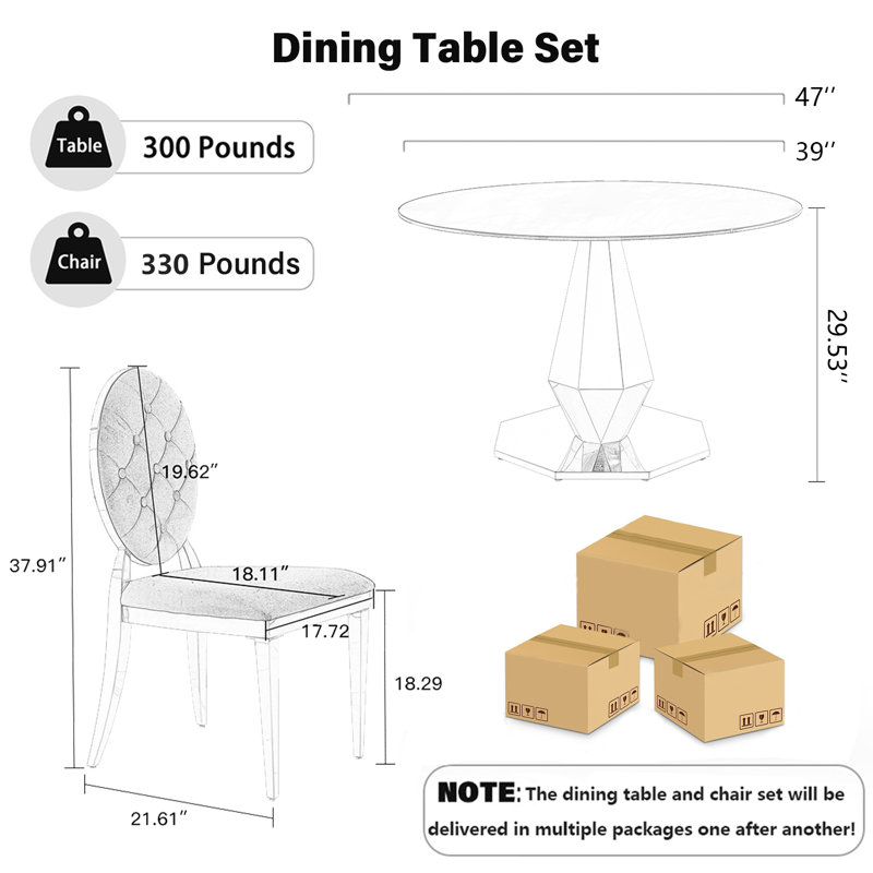 Ensemble de table de salle à manger rectangulaire en verre trempé avec chaise capitonnée Luxtury, Doré