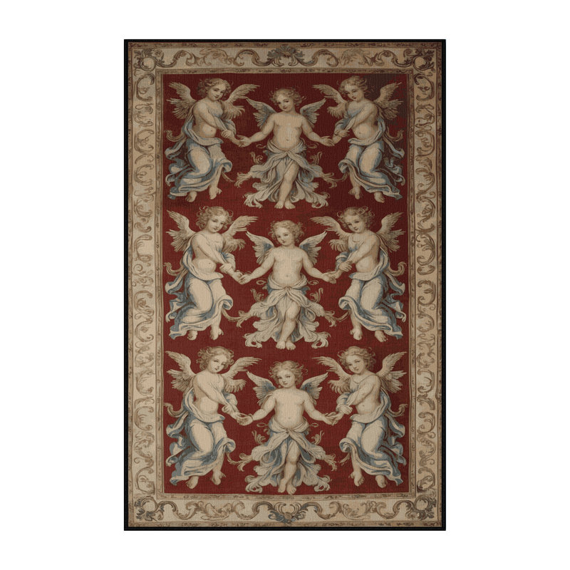 Machine Washable French Brown Area Rug, Rectangle 6' x 9'
