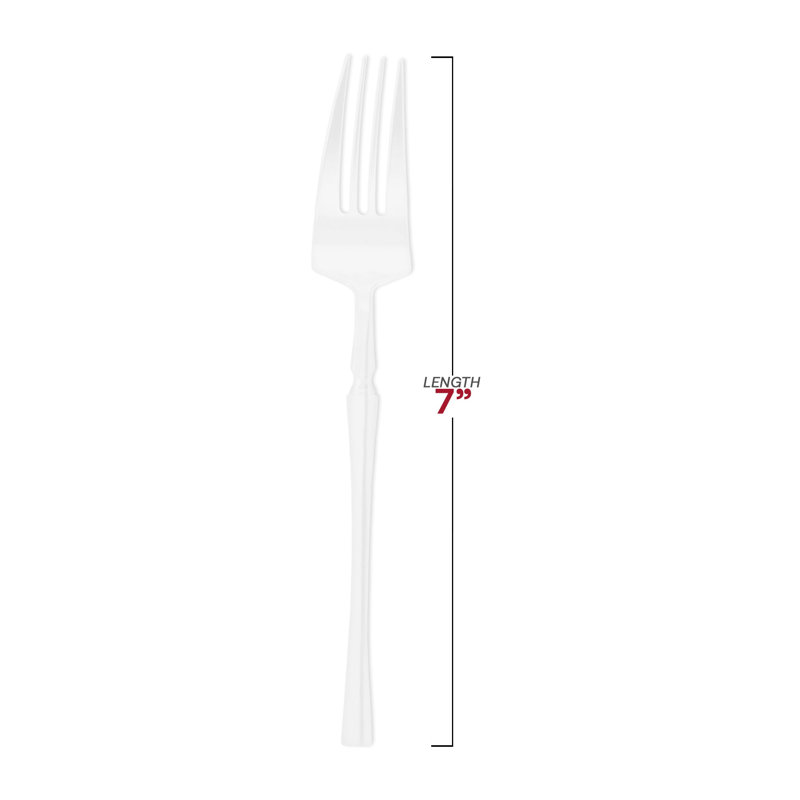 Fourchettes à dessert jetables en plastique blanc uni Moderno - 240 fourchettes