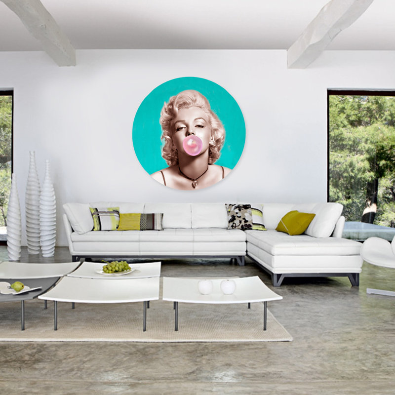 «Bubblegum Marilyn» par N Perez, impression, H 24 po x l 24 po x P 2,5 po, Aluminium