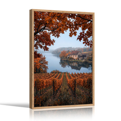 «Autumn Vineyard and Stone House» par River, art mural sur toile