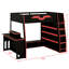 Space-Saving Loft Bed Featuring Desk, Multiple Shelves-1639200650