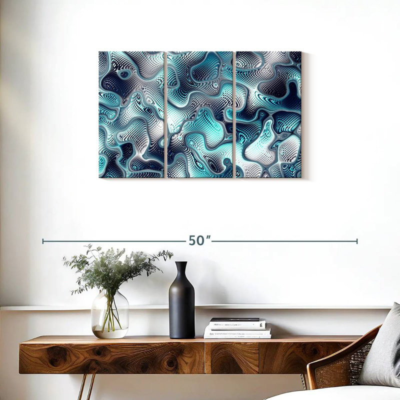 Fissures bleu sarcelle abstraites Avery, H 20 po x l 33 po