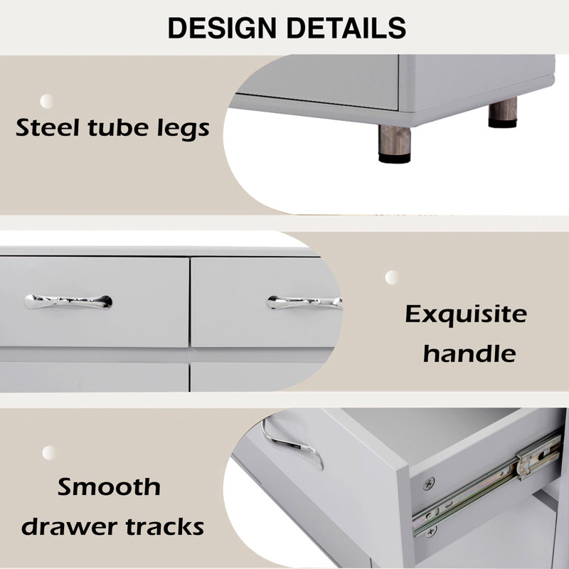 Three Doors Side Table, Gray