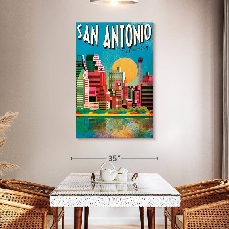 San Antonio, ville d'Alamo, H 48 po x l 32 po x P 1,25 po
