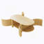 Table basse ovale cannelée avec rangement pour le salon, bois d'hévéa massif, 1 tablette et 2 portes de rangement ouvertes, naturel, 47 po-68783097