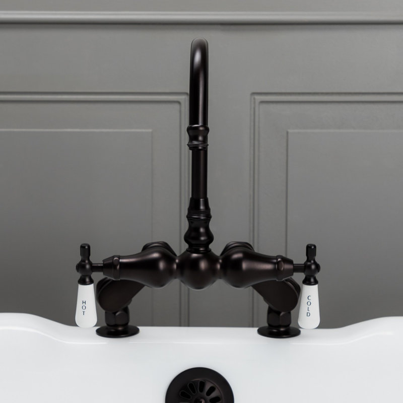 2 Handle Deck Clawfoot Tub Faucet, Oil Rubbed Bronze