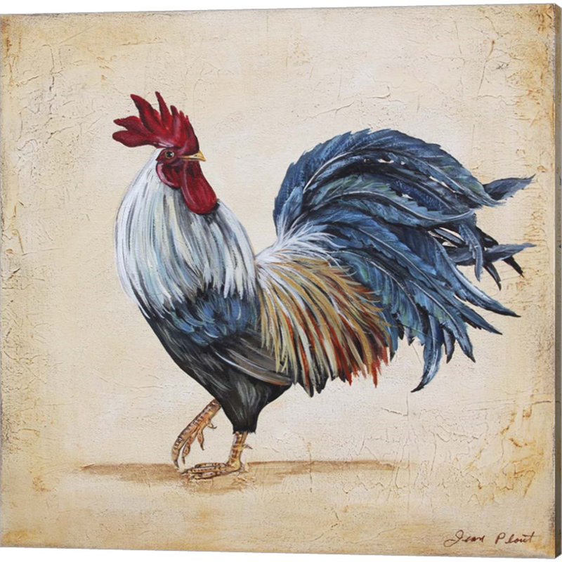 Coq par Jean Plout, art sur toile (ensemble de 2)