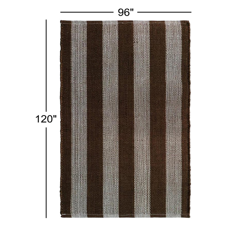 Jeanette Bram Handmade Indoor / Outdoor Performance Rug, Rectangle 8' x 10', Brown