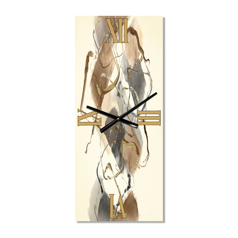 Gold Glam Squares III - Horloge murale glam, Petit
