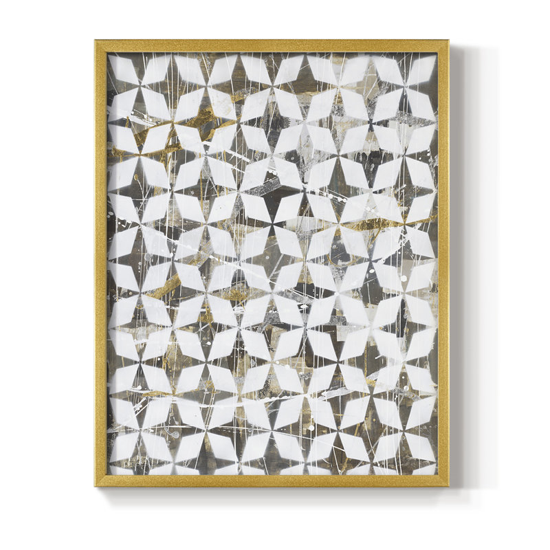 Modern Love Framed Print - Solid Wood, 11" H x 9" W, Gold
