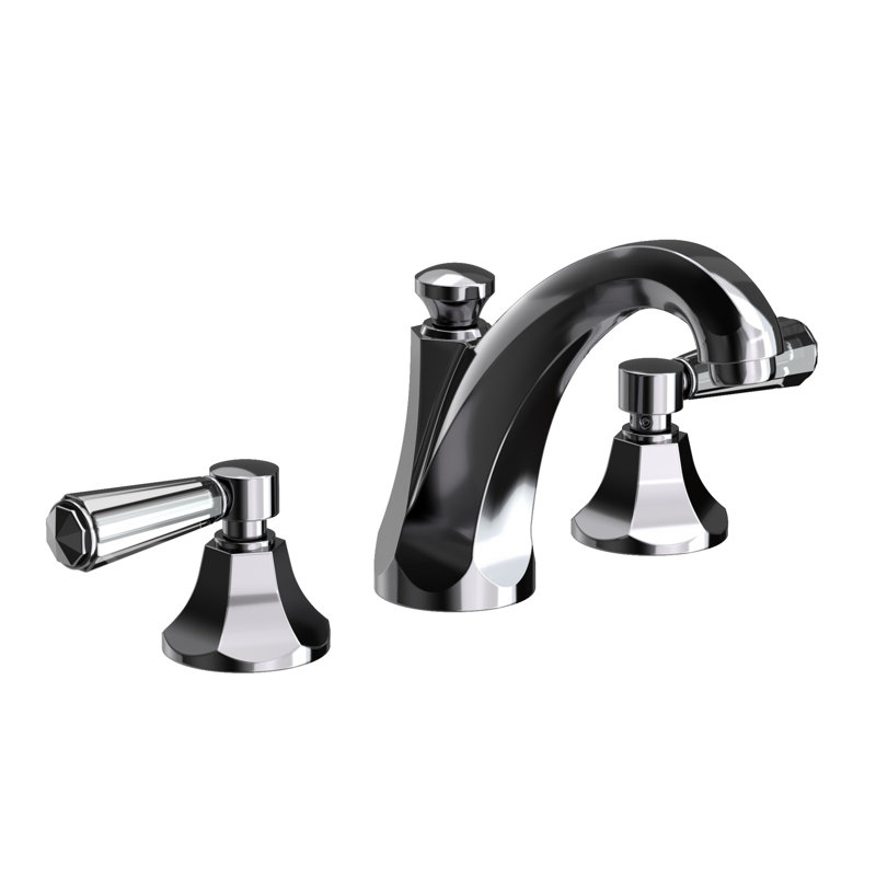 Metropole Widespread Bathroom Faucet with Drain Asssembly, Midnight Chrome