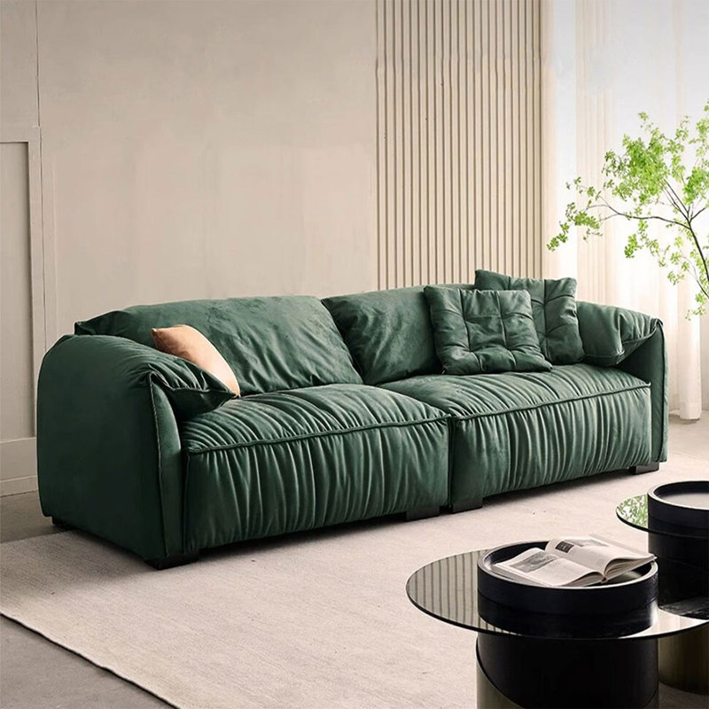 Coussin de canapé modulaire en polyester vert, H 31,5 po x l 94,49 po x P 41,34 po