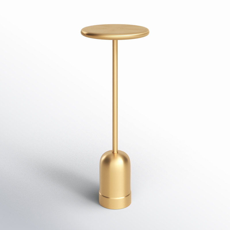 Hendrick Mai Pedestal End Table, Gold