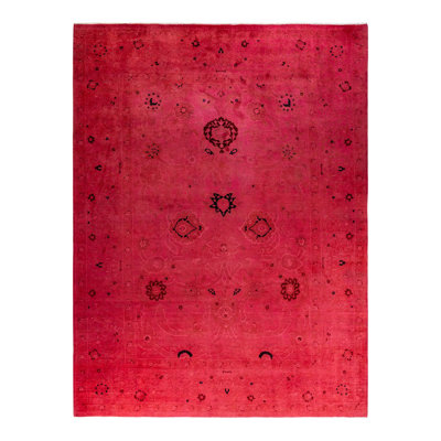 Tapis noué à la main Mazarine, unique en son genre - rose