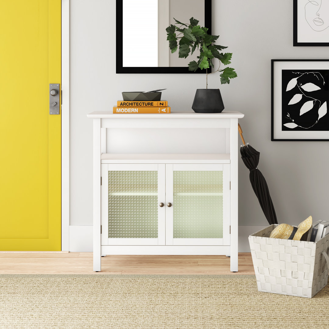 Ahriel Wood Kitchen Storage Buffet Cabinet With Glass Doors Latitude Run®