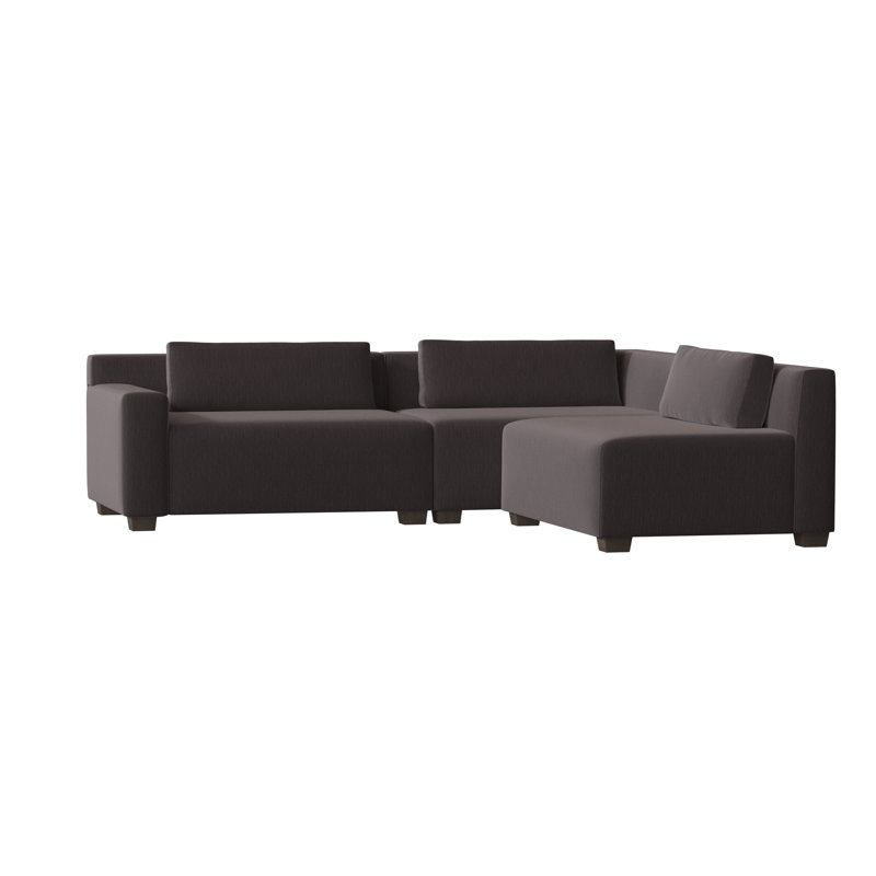 Alisa Upholstered L-Shaped Sectional Right Hand Facing, Encore Moon Dust, Antique White