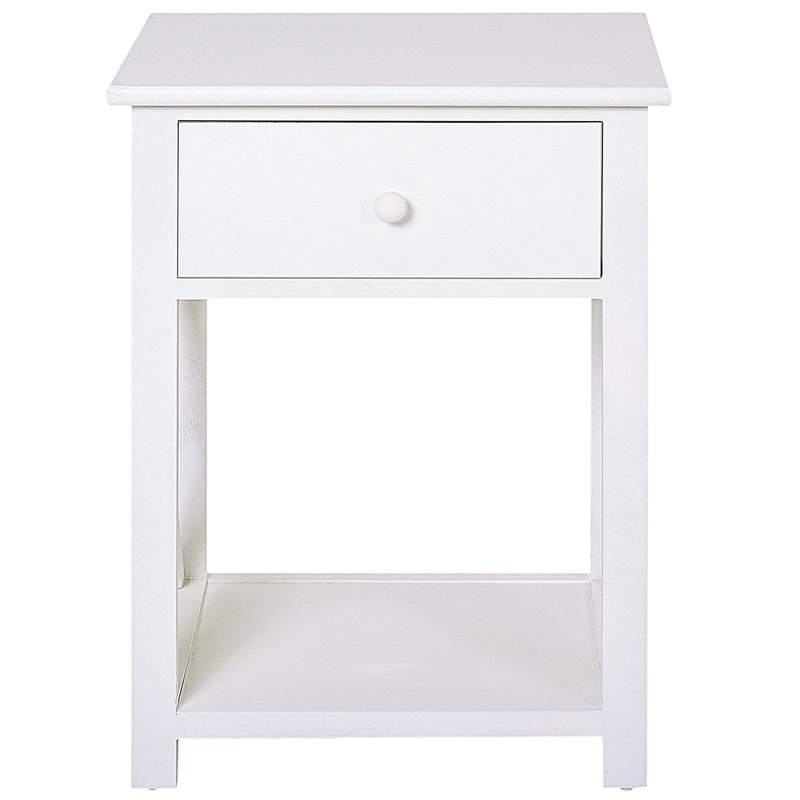 Side Table with Storage, White