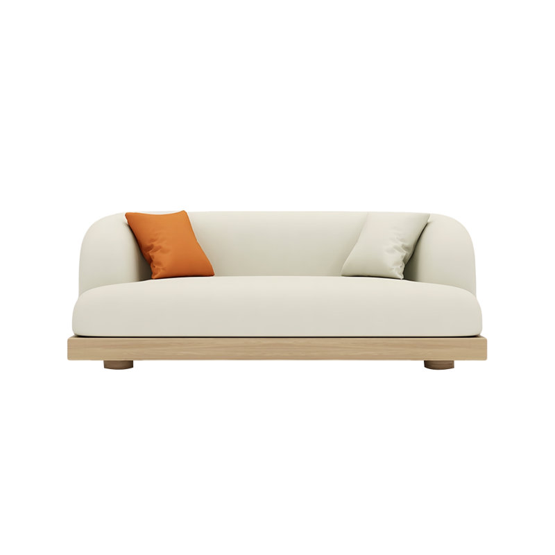 Canapé créatif simple, Blanc cassé / blanc, H 28,74 po x l 70,87 po x P 31,5 po