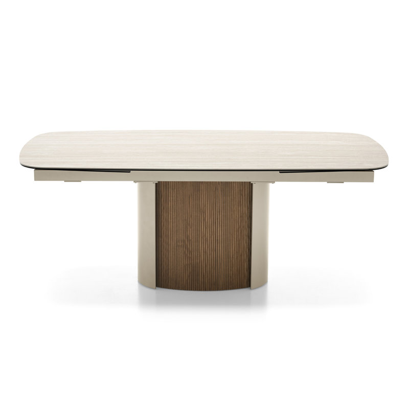Yoroi Extendable Tables, White Travertino