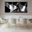 Ensemble de 3 tableaux abstraits géométriques lumineux sur toile tendue-1656077416