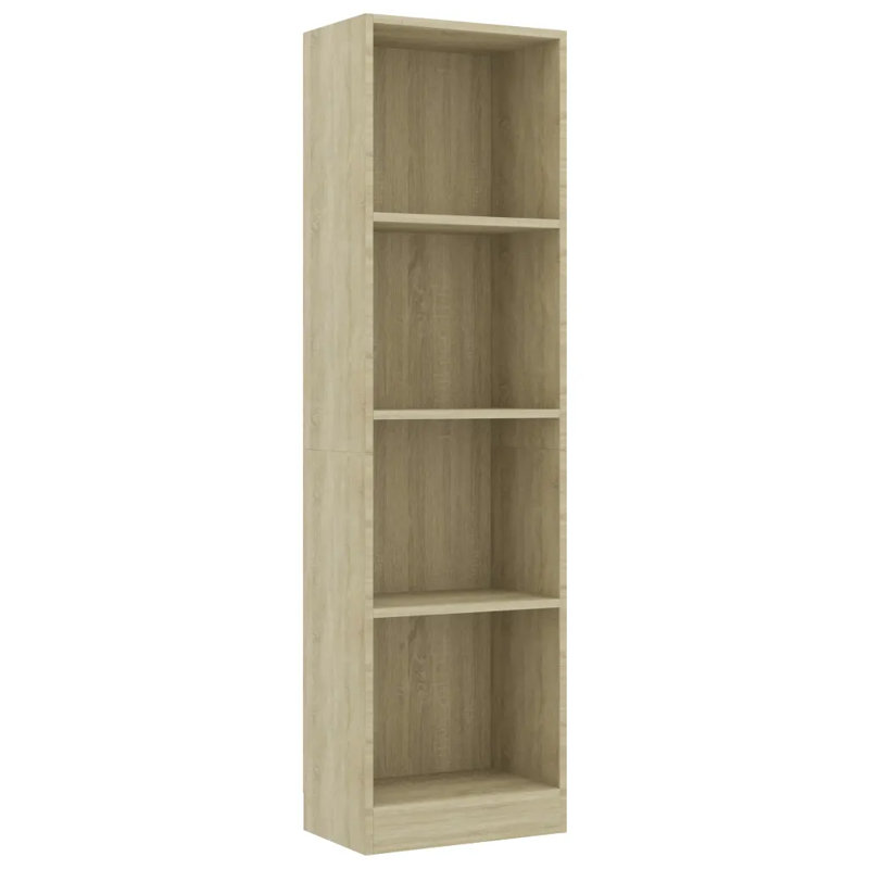 Book Cabinet Bookshelf TV Stand Freestanding Shelf Engineered Wood, Oak, (2 Shelves) 29.5" H x 31.5" W x 9.4" D