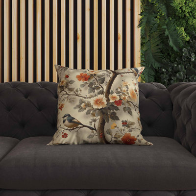 Two Birds n Flowers Indoor/Outdoor Pillow