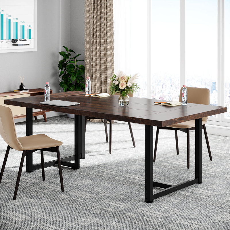 70.86'' Rectangle Conference Table, Espresso/Black
