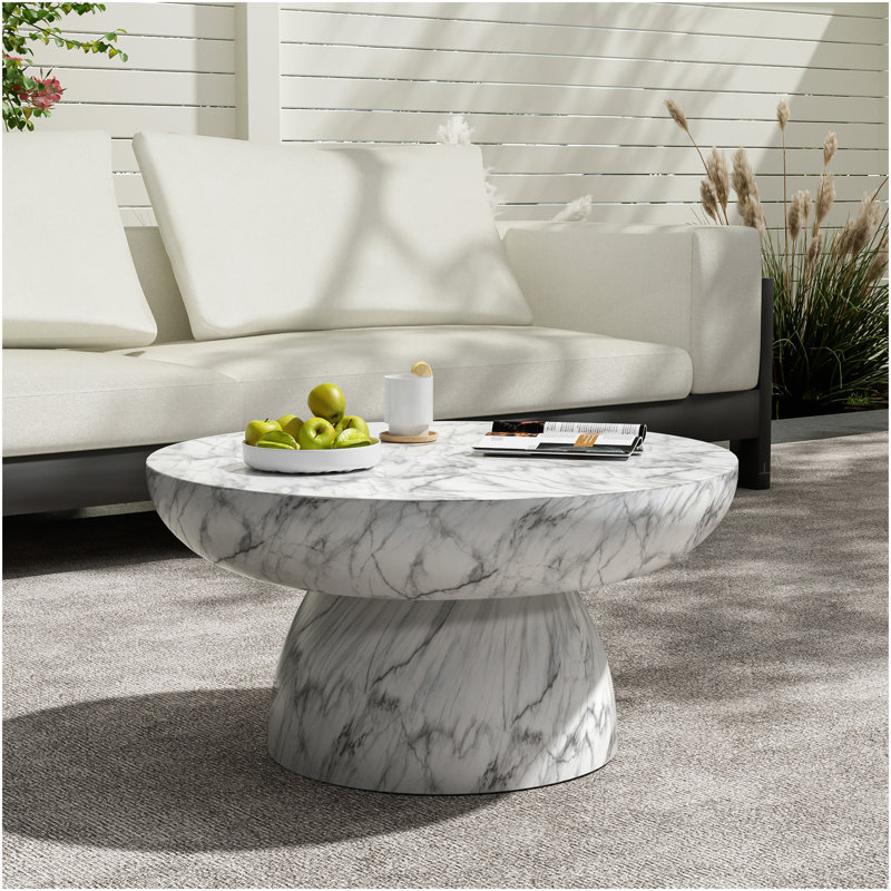Table basse en faux marbre pour une utilisation intérieure et extérieure