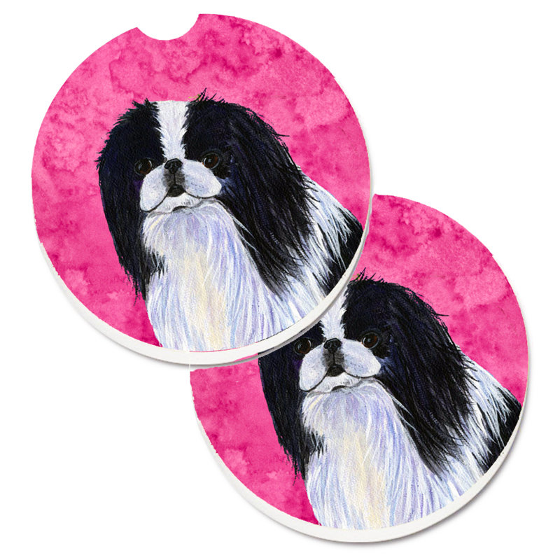 Sous-verre barbu collie voiture, Épagneul japonais