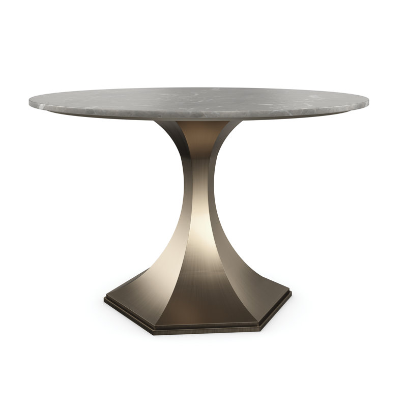 Top Brass Round Stone Dining Table