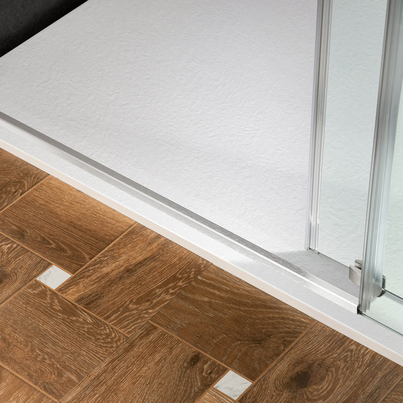 59" L X 35.4" W Solid Surface Low-Profile Shower Base: Non-Slip, Reversible Drain, Wheelchair-Friendly, Available in 4 Colors