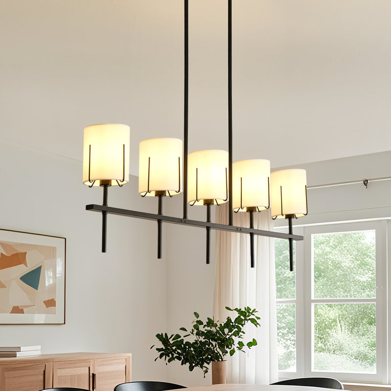 5-light Fabric Kitchen Island Chandelier