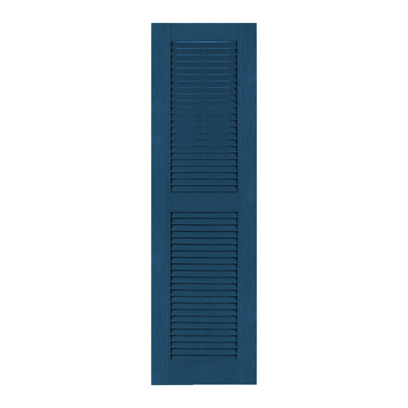 Volet à persiennes sur mesure avec dessus droit, Bleu Bedford, 59", 17.75"