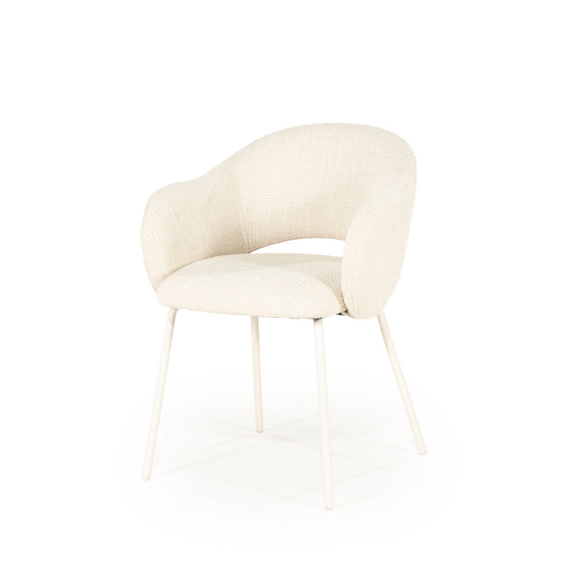 Dining Chair Upholstered Arm Chair, Beige