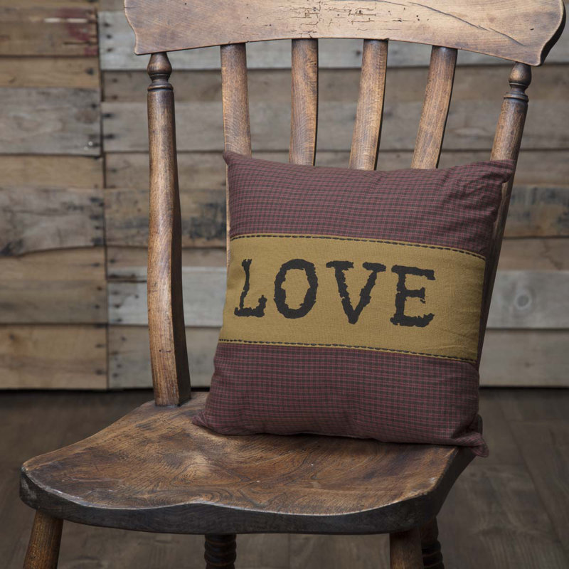 Love Cotton Plaid Throw Pillow