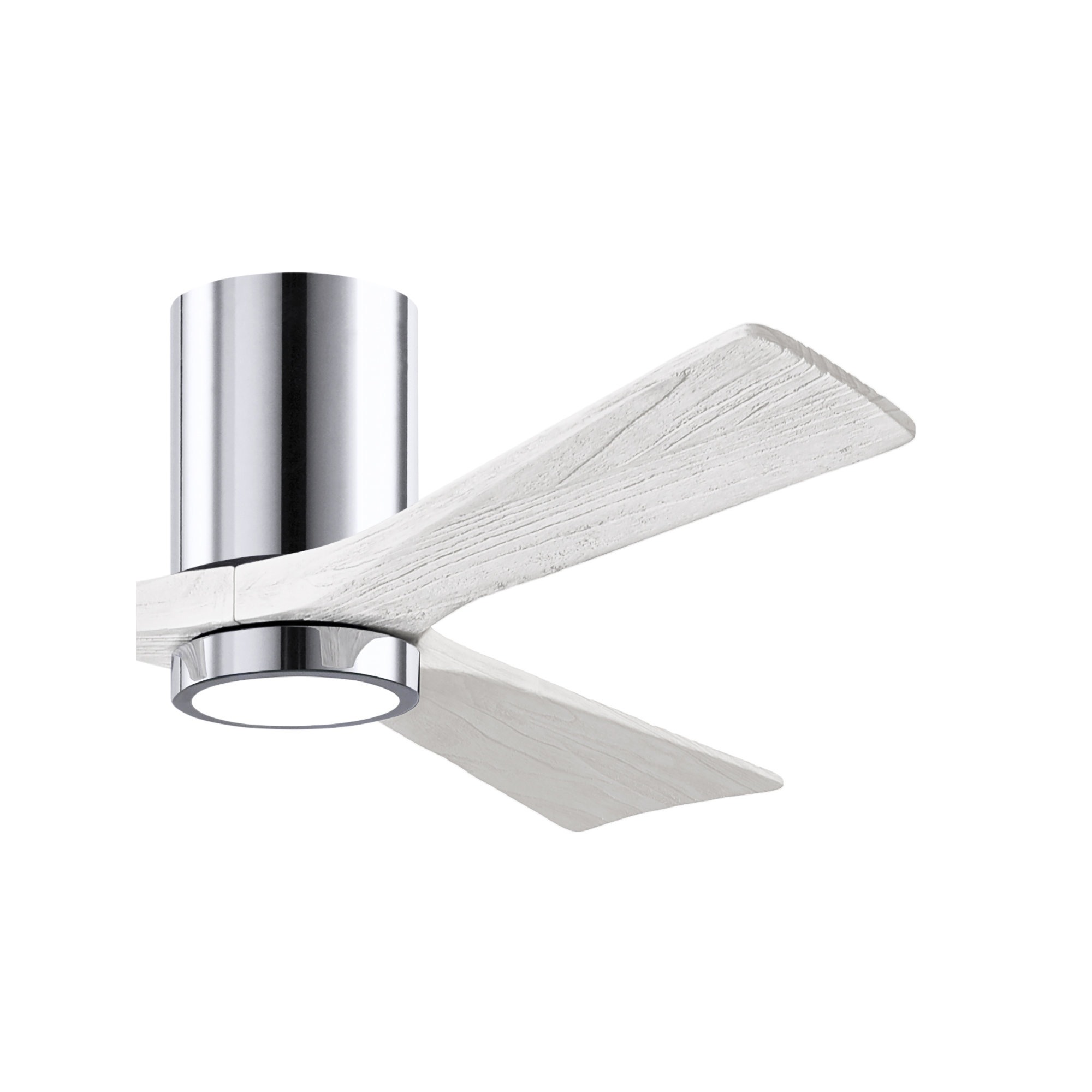 Olivier 3 Blade Ceiling Fan with LED Light Kit, Polished Chrome, 52", Matte White