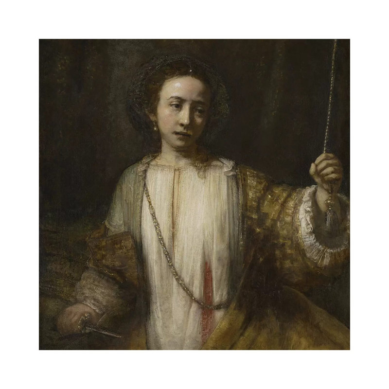 Lucretia, 1666 by Rembrandt Van Rijn - Wrapped Canvas Gallery-Wrapped Canvas Giclée, 93.98 cm H x 93.98 cm W x 1.91 cm D