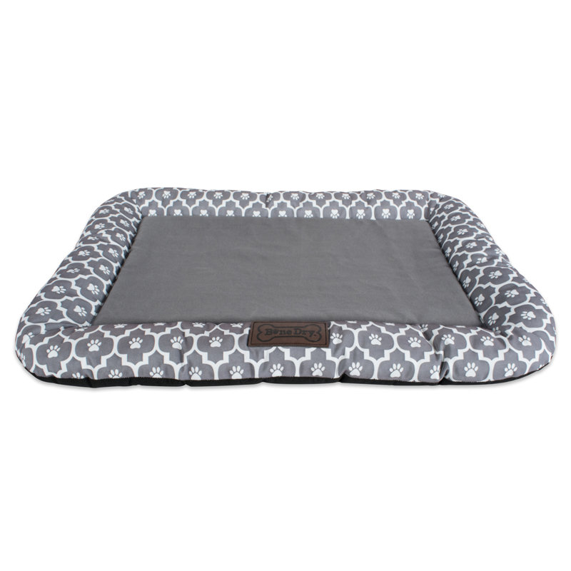 Coussin de treillis à bordure Calton, Moyen (l 28 po x P 20 po x H 2 po), Gris