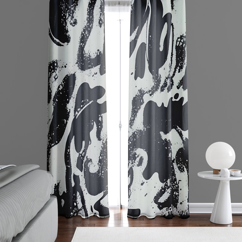 Paire de rideaux semi-transparents en polyester Dessouses, L 20 po x L 52 po