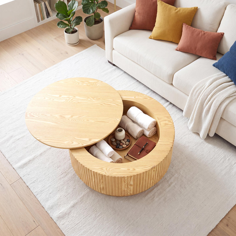 Table basse 29,5 po, Bois naturel
