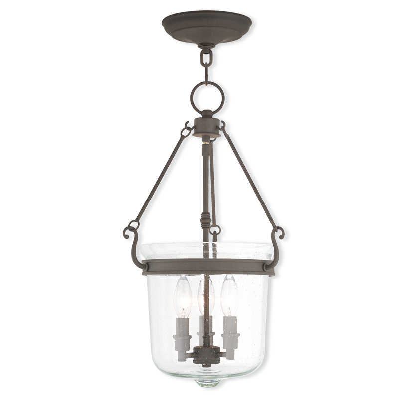 Luminaire suspendu à 3 lumières Walbridge, Bronze, H 20,5 po x l 12 po x P 12 po