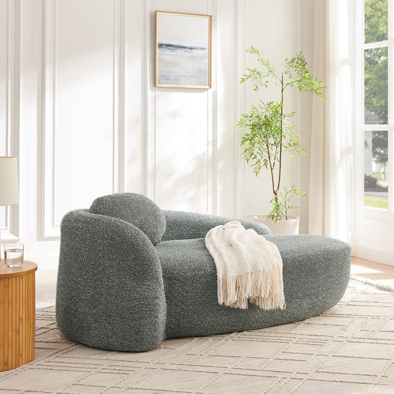 Chaise longue avec accoudoirs latéraux et coussin, Gris foncé