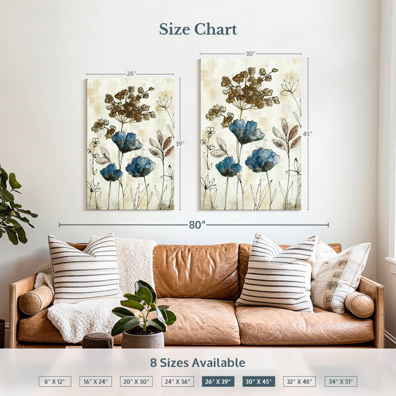 Harnek Botanical Trio II Neutral, 39" H x 26" W