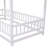 Thendara Floor Bed Frame, Wooden Platform Bed with House Roof Frame and Fence Guardrails-1204429193-1204429198